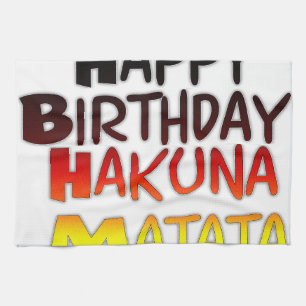 Duitse verjaardag Hakuna Matata Art Print Theedoek