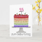 Duitse Verjaardag Regenboog Kleur Pride Cake Kaart (Gele Bloem)