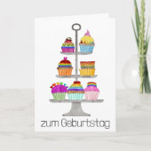 Duitse Verjaardag regenboog kleur pride cupcakes Kaart (Voorkant)