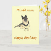 Duitse verjaardagskaart Shepherd Dog Kaart (Gele Bloem)