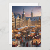 Duitse vintage kerstmarkt feestdagenkaart (Voorkant / Achterkant)