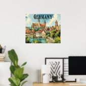 Duitse vintage reisposter poster (Thuiskantoor)