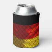 Duitse vlag achter kettingkoppelomheining blikjeskoeler (Blikje Voorkant)