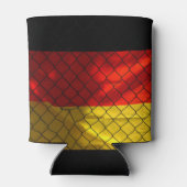 Duitse vlag achter kettingkoppelomheining blikjeskoeler (Achterkant)