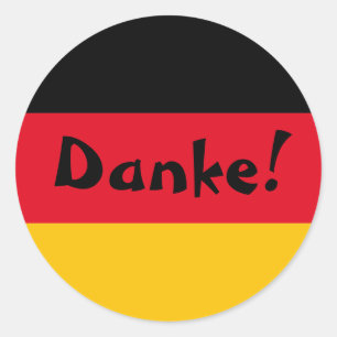 Duitse Vlag Bedankt Danke Ronde Sticker