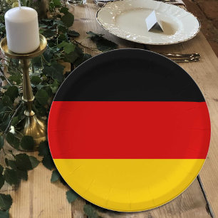 Duitse vlag borden, partij, sport, Duitsland Papieren Bordje