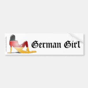 Duitse vlag Girl Silhouette Bumpersticker