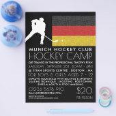 Duitse vlag, hockeyspeler, kampreclamefolder flyer (Enkel)