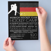 Duitse vlag, hockeyspeler, kampreclamefolder flyer (Hand)