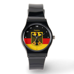 Duitse vlag horloge, Duitsland patriotten / sport Horloge