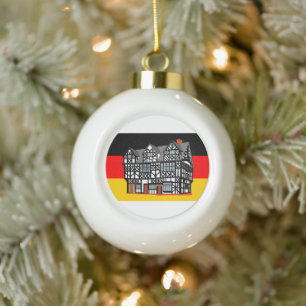 Duitse vlag huis thema kerst ornament