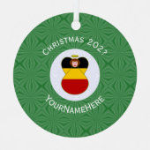 Duitse vlag kerstengelse naam jaar metalen ornament (Voorkant)