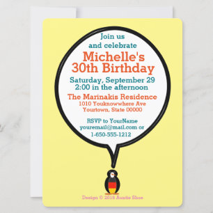 Duitse Vlag Pratende Mevrouw Pinguïn Feestje Kaart