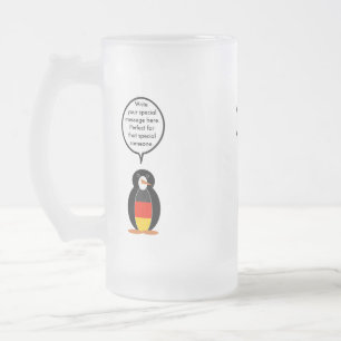 Duitse Vlag Pratende Mevrouw Pinguïn Persoonlijk Matglas Bierpul