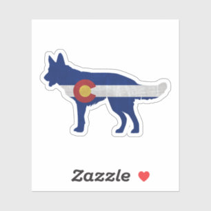 Duitse vlag Shepherd Silhouette Colorado Sticker