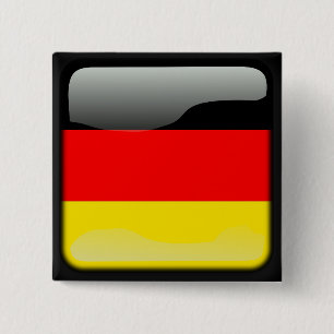 Duitse vlag vierkante button 5,1 cm