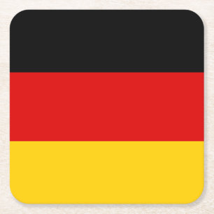 Duitse vlag vierkante kartonnen onderzetter