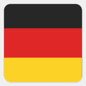 Duitse vlag vierkante sticker (Voorkant)