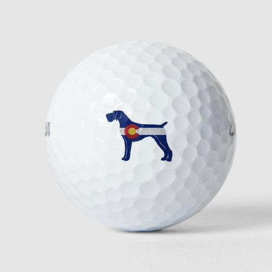 Duitse vlag Wirehaire Pointer Colorado Golfballen (Voorkant)