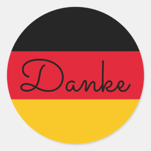 Duitse vlagkleuren Danke Ronde Sticker