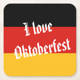 DUITSE VLAGKLEUREN + uw ideeën Vierkante Kartonnen Onderzetter