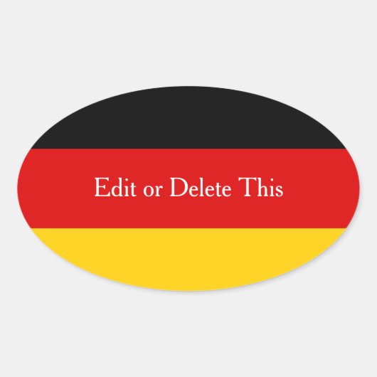 Duitse vlagkleuren zwart rood goud op maat ovale sticker (Voorkant)