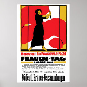 Duitse Vrouwenkiesrechtposter 1914 Feminisme Kunst Poster