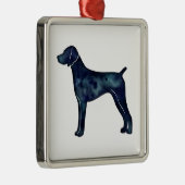 Duitse waterverf Shorthaired Pointer Black Metalen Ornament (Rechts)