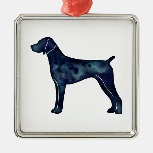 Duitse waterverf Shorthaired Pointer Black Metalen Ornament (Voorkant)