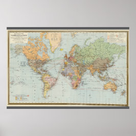 Duitse wereldkaart (1899) poster