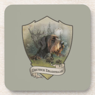 Duitse Wirehaire Pointer, Boar Hunting Bier Onderzetter