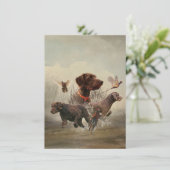 Duitse Wirehaire Pointer, Boar Hunting Kaart (Staand voorkant)