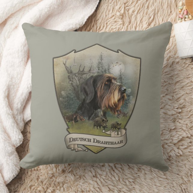 Duitse Wirehaire Pointer, Boar Hunting Kussen (Deken)