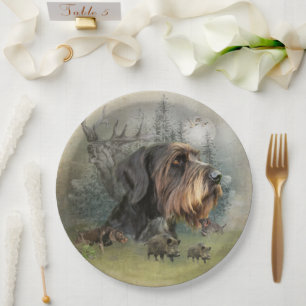 Duitse Wirehaire Pointer, Boar Hunting Papieren Bordje
