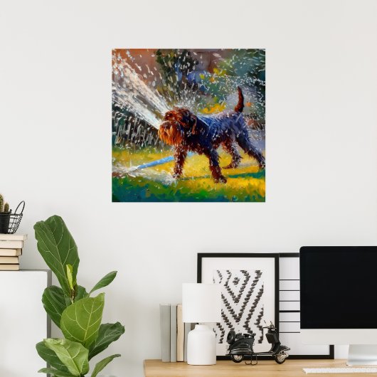 Duitse Wirehaire Pointer Dog Poster (Thuiskantoor)