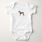 Duitse Wirehaire Pointer Geo Silhouette Pset Romper (Voorkant)