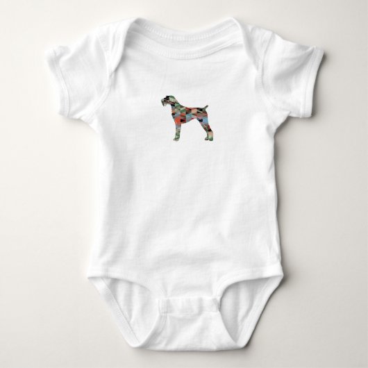 Duitse Wirehaire Pointer Geo Silhouette Pset Romper (Voorkant)