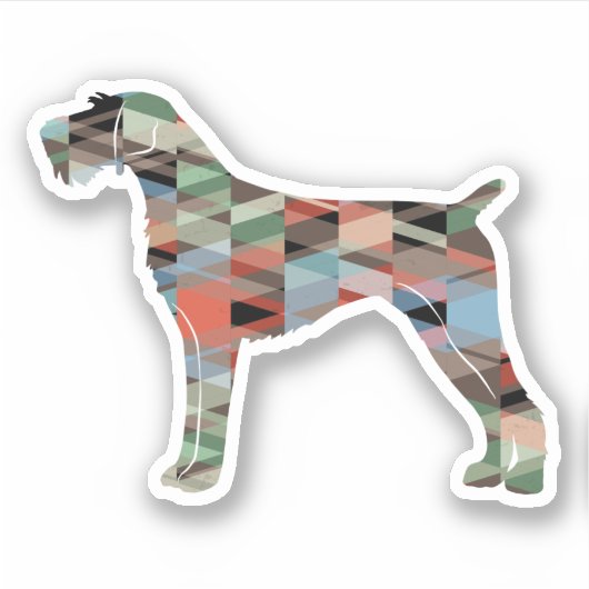 Duitse Wirehaire Pointer Geo Silhouette Pset Sticker (Voorkant)