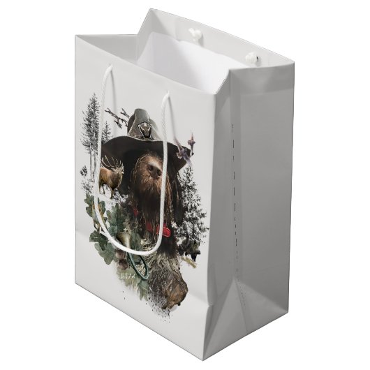 Duitse Wirehaire Pointer Medium Gift Bag Cadeauzakje (Voorkant Gekanteld)