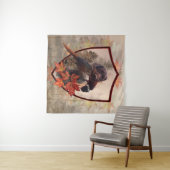 Duitse Wirehaire Pointer met fazant Wandkleed (In Situ (horizontaal))