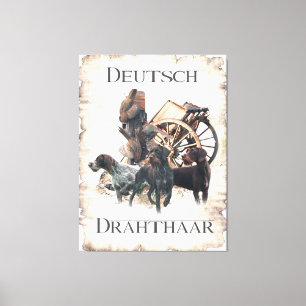 Duitse Wirehaire Pointer Pedestal Sign Bath Towel Canvas Afdruk
