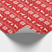 Duitse Wirehaire Pointer Silhouettes kerst Cadeaupapier (Hoek)