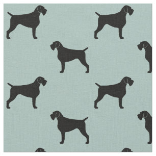 Duitse Wirehaire Pointer Silhouettes patterned Stof