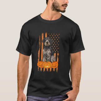Duitse Wirehaired Pointer Dog USA Vlag Patriottisc T-shirt