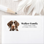 Duitse Wirehaired Pointer retouradreslabels Etiket (Insitu)