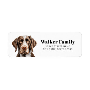 Duitse Wirehaired Pointer retouradreslabels Etiket