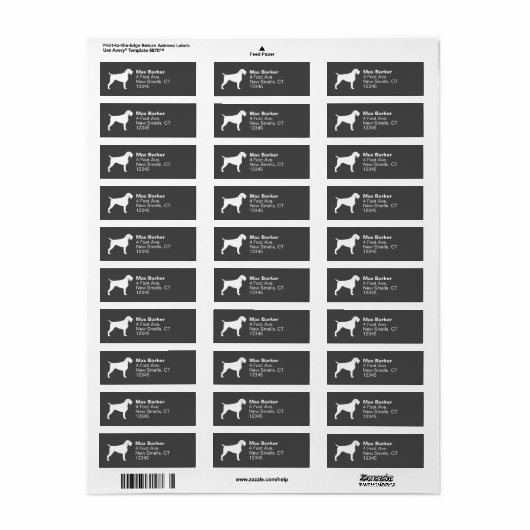 Duitse Wirehaired Pointer Silhouette Custom Etiket (Full Sheet)