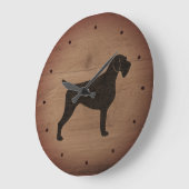 Duitse Wirehaired Pointer Silhouette Rustieke Stij Grote Klok (Hoek)