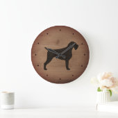 Duitse Wirehaired Pointer Silhouette Rustieke Stij Grote Klok (Huis)