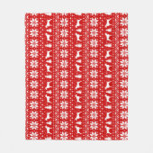 Duitse Wirehaired Pointer Silhouetten Kerstmis Fleece Deken (Voorkant)